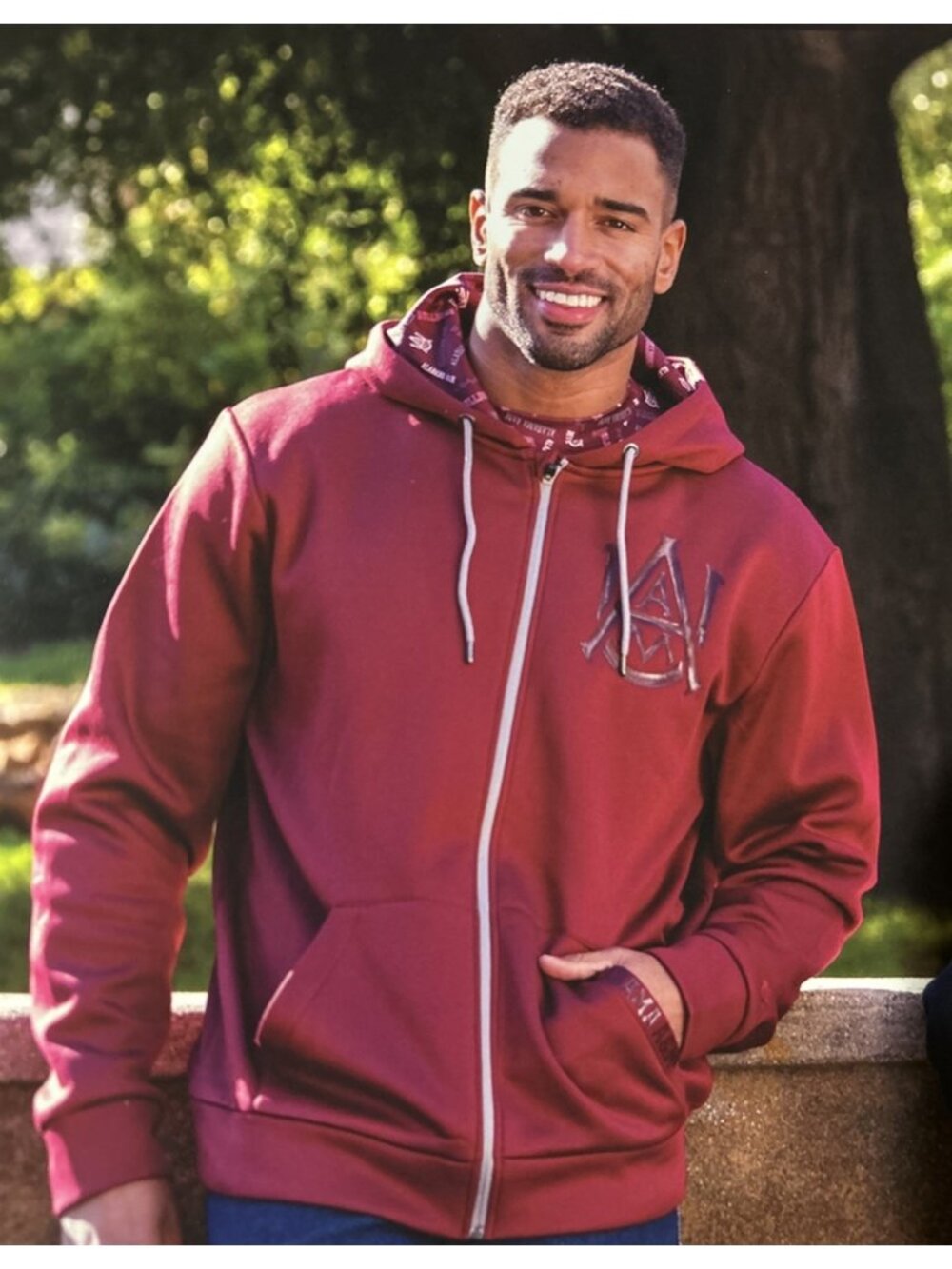 NEW Alabama A&M Bulldogs Colosseum Maroon Zip Hoodie Sweatshirt Jacket Men's L
